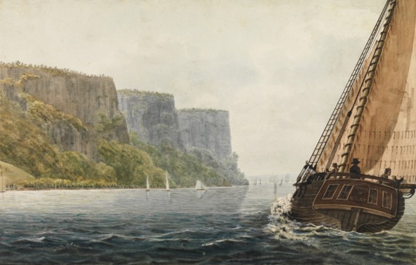 The Packet "Mohawk of Albany" Passing the Palisades, 1811-ca. 1813. Creator: Pavel Petrovic Svin'in.