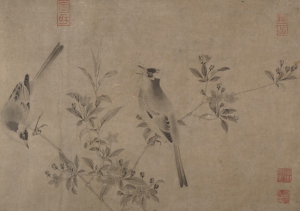 Chinese Bulbuls on Flowering Cherry-Apple. Creator: Unknown.