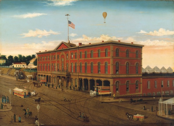The Third Avenue Railroad Depot, ca. 1859-60. Creator: William H Schenck.