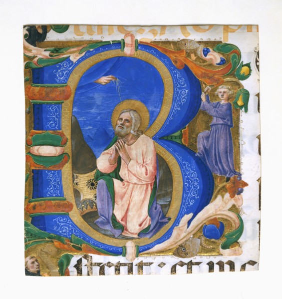 King David in Prayer in an Initial B, ca. 1450. Creator: Zanobi di Benedetto Strozzi.