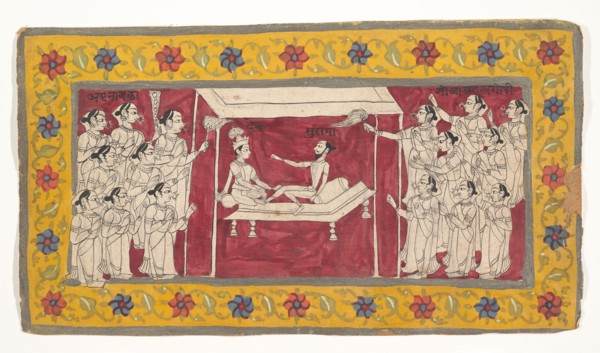 Krishna with an Ascetic, ca.1850. Creator: Unknown.