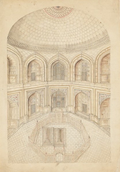 Interior of the Taj Mahal Mausoleum, early 19th century. Creator: Unknown.