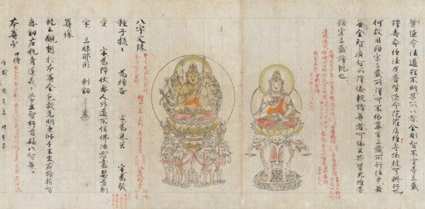 Scroll from the Compendium of Iconographic Drawings (Zuzosho), late 12th century. Creator: Unknown.