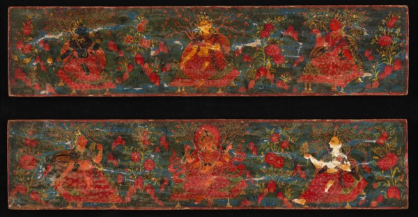 Pair of Manuscript Covers with Goddesses Set in a Foliate Landscape, 17th century. Creator: Unknown.