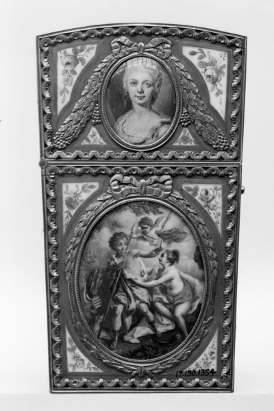 Souvenir with portrait of a woman, 1775-76. Creator: Unknown.