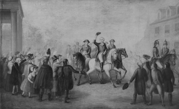 Washington's Triumphal Entry into New York, ca. 1850. Creator: Unknown.