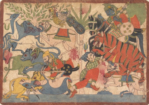 Royal Hunt, folio from a Mahabharata, 1800-1850. Creator: Unknown.