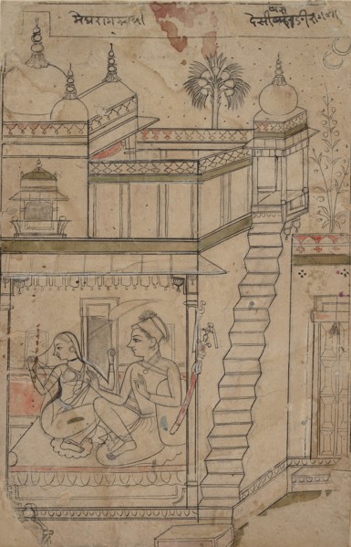 Desvarari Ragini: Folio from a ragamala series (Garland of Musical Modes) , early 18th century. Creator: Unknown.