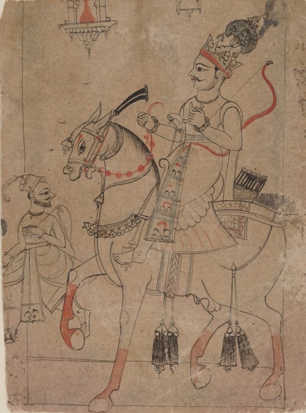 Nobleman on Horseback, mid-18th century. Creator: Unknown.