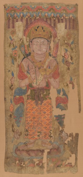 Banner with Bodhisattva, possibly Mahamayuri, 9th-10th century. Creator: Unknown.
