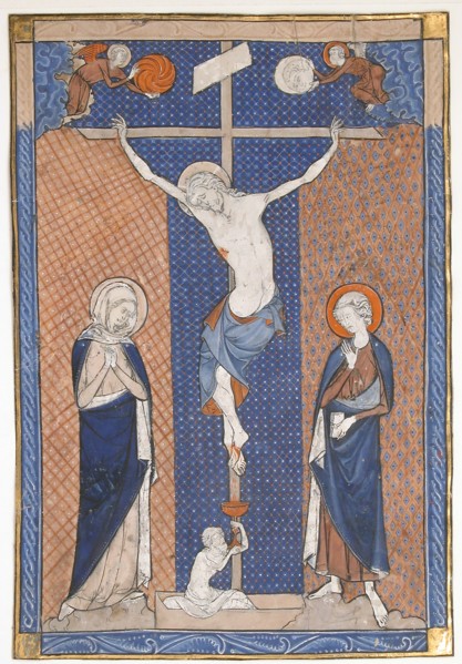 Manuscript Leaf with the Crucifixion, from a Missal, ca. 1270-80. Creator: Unknown.