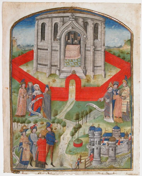 The Temple in Jerusalem, from the "Postilla Litteralis (Literal Commentary)..., 1450-75. Creator: Unknown.