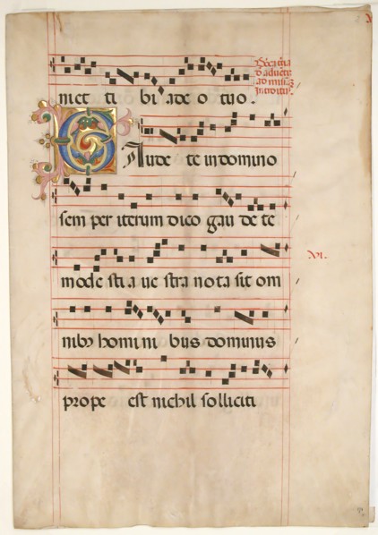 Bifolium with Foliated Initial C, from a Gradual, second half 15th century. Creator: Unknown.