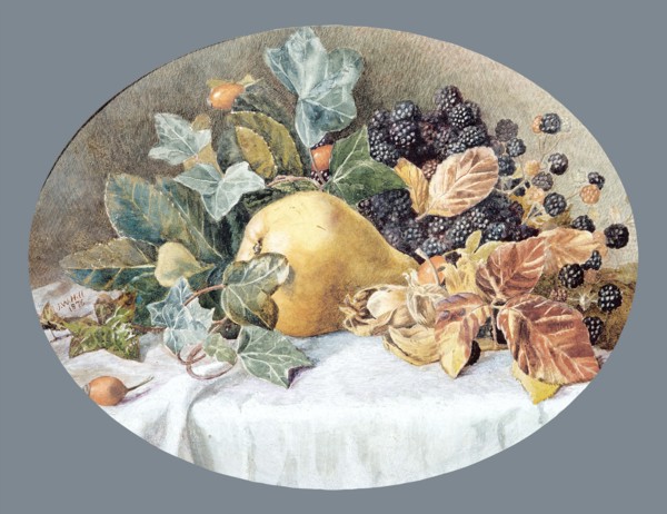 Still Life with Fruit, 1876. Creator: John William Hill.
