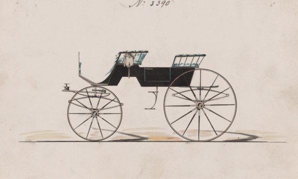 Design for 4 seat Phaeton, no top, no. 3390, 1878. Creator: Brewster & Co.
