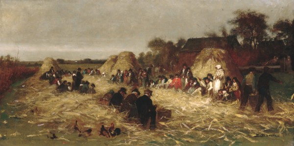 Corn Husking at Nantucket, ca. 1875. Creator: Eastman Johnson.