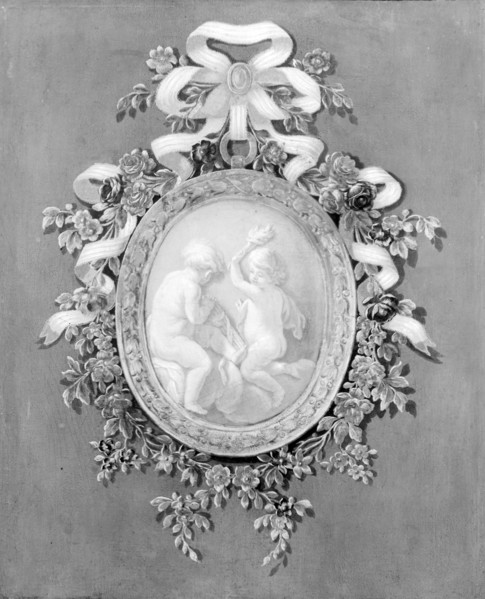 Putti in a Medallion, 18th century. Creator: Unknown.