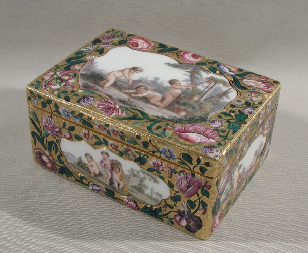 Snuffbox with scenes of children in pastoral settings, 1752-53. Creator: Jean François Breton.