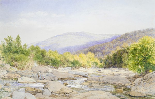 Landscape: View on Catskill Creek, 1867. Creator: John William Hill.