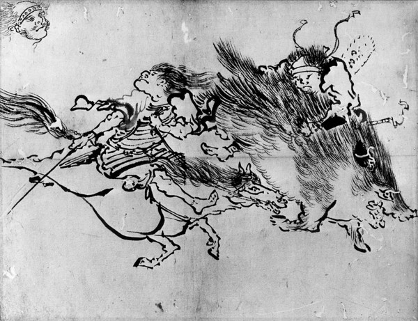 Two Figures, 19th century. Creator: Hokusai.