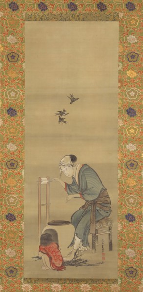 Woman Spinning Silk, dated 1790. Creator: Hokusai.