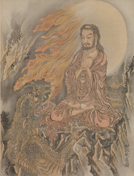 Shakyamuni Conquering the Demons (Shaka Goma-zu), ca. 1888. Creator: Kawanabe Kyosai.