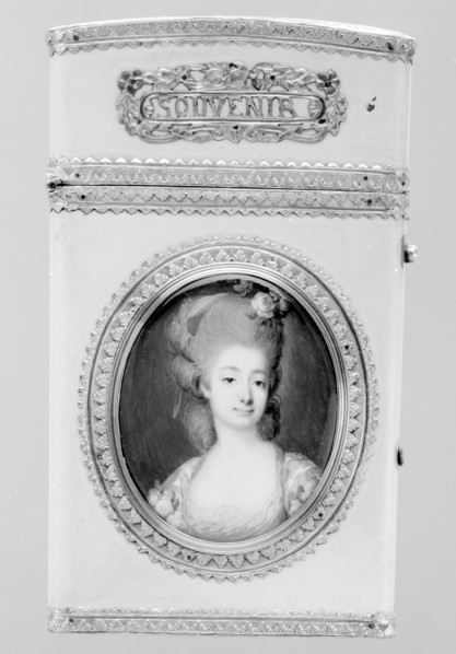 Souvenir with portrait of a woman, 1776-77. Creator: Francois Dumont.