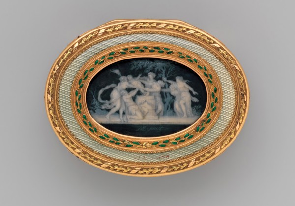 Snuffbox with six allegories of love, 1775-76. Creators: Jacques-Joseph Degault, Unknown.