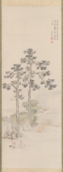 Sampling Tea beneath the Wu Trees, 1840. Creator: Nakabayashi Chikuto.