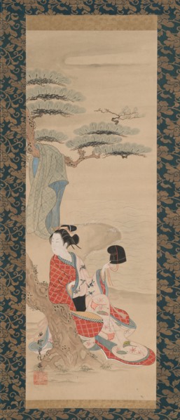 The Brine Maiden Matsukaze, early 18th century. Creator: Nishimura Shigenobu.
