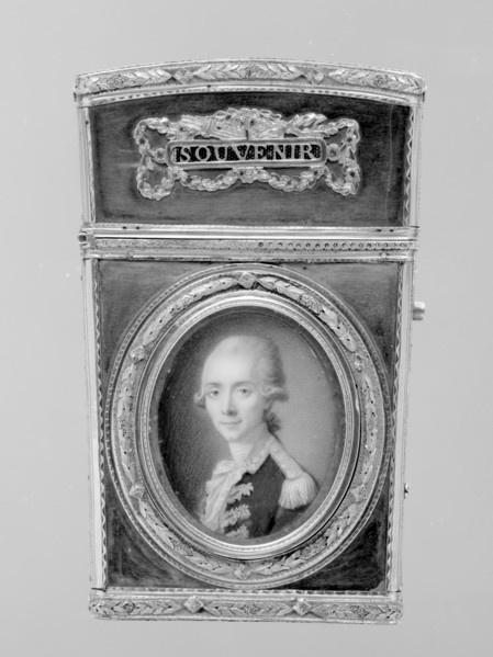 Souvenir with portrait of a man, 1778-79. Creator: Pierre-Andre Barbier.