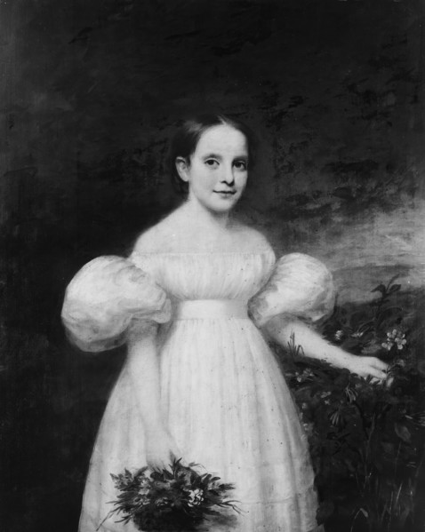 Portrait of a Girl with Flowers, ca. 1835. Creator: Samuel Lovett Waldo.