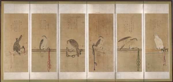 Tethered Hawks, before 1606. Creator: Soga Chokuan.