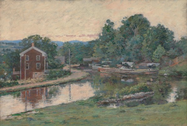 Evening at the Lock, Napanoch, New York, 1893. Creator: Theodore Robinson.