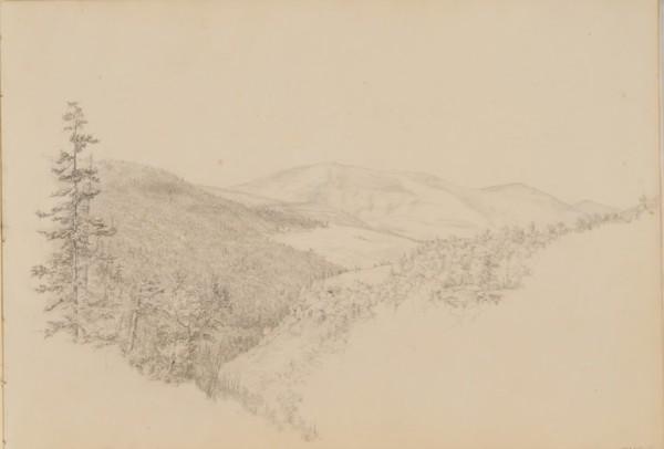 Kauterskill Clove (from Sketchbook of Landscape and Animal Subjects), ca. 1860-64. Creator: Thomas Hewes Hinckley.