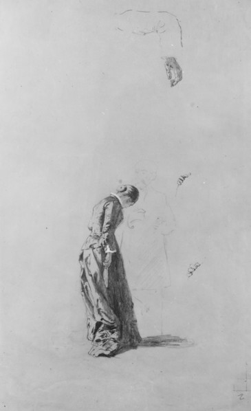 Standing Woman with Man in Outline. Creator: Thomas Hovenden.