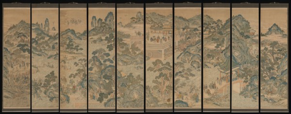 Mythical landscape with immortals, 19th century. Creator: Unknown.