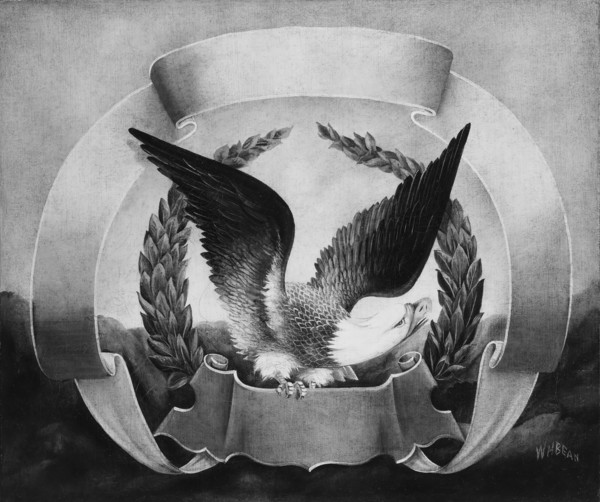 American Eagle on Red Scroll, 1860-1900. Creator: WH Bean.