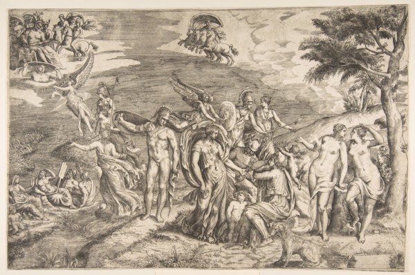 The Judgment of Paris, 16th century. Creator: Giulio Bonasone.
