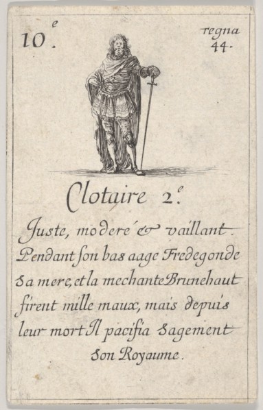 Clotaire 2.-e / Juste, moderé..., from 'Game of the Kings of France'