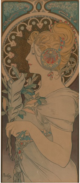 Feather, 1899. Creator: Mucha, Alfons Marie