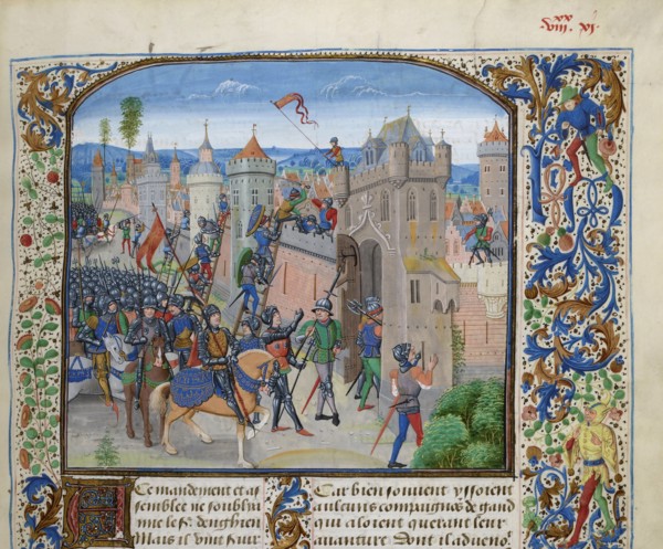 Siege of Ghent by Louis II of Male, ca 1470-1475. Creator: Liédet, Loyset