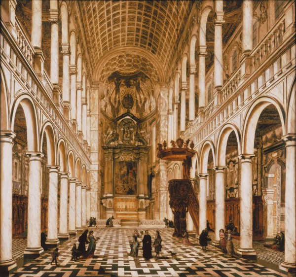 Interior of the Jesuit church in Antwerp, 1668. Creator: Ehrenberg, Wilhelm Schubert van