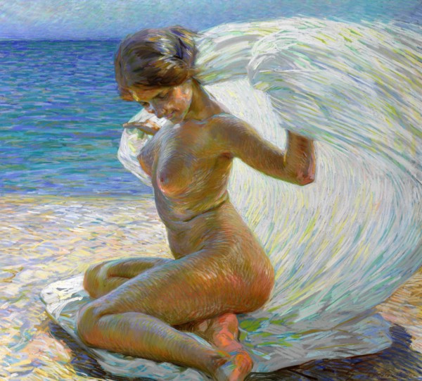 Nude on the beach. Creator: Piccioni, Gino