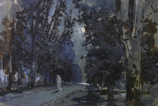 The shadows. Moonlight night, 1880s. Creator: Levitan, Isaak Ilyich