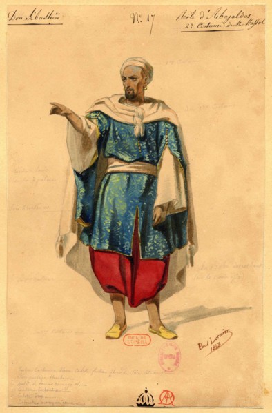 Abayaldos. Costume design for the opera "Dom Sébastien, Roi de Portugal", 1843. Creator: Lormier, Paul