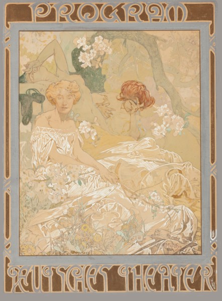 Deutsches Schauspielhaus. Theatre programme, 1908. Creator: Mucha, Alfons Marie
