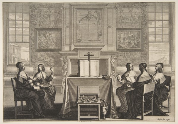 The Wise Virgins Conversing, ca. 1635. Creator: Abraham Bosse.