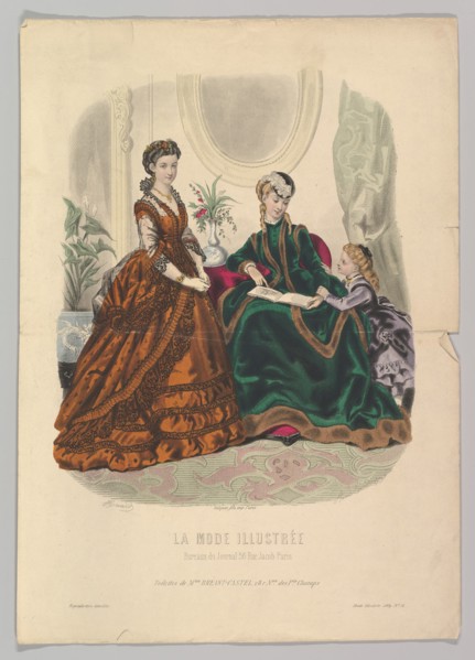 No. 51 from La Mode Illustrée, 1869. Creator: Adèle-Anaïs Colin.