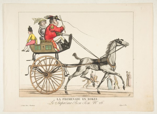 La Promenade en Bokei; Le Suprême Bon-Ton No. 26, 1816. Creator: Adrien Pierre François Godefroy the Younger.